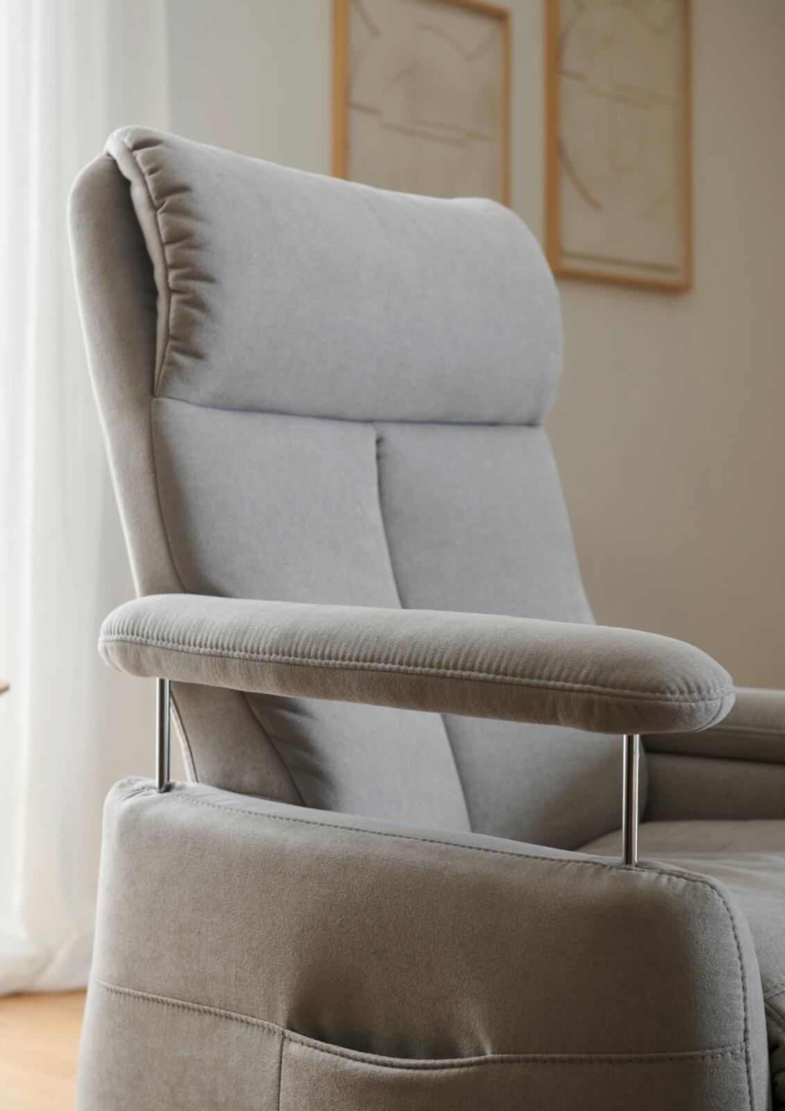 Polsteria Relaxsessel TIMELESS 1.0 COMFORT RELAXX in Olympia clean hellgrau