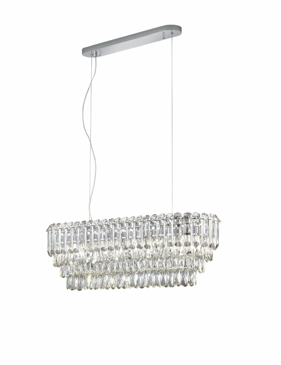 Trio Select Pendelleuchte MALIZIA 10-flammig in Farbe chrom, Kristallglas transparent klar Trio Select Pendelleuchte MALIZIA 10-flammig in Farbe chrom, Kristallglas transparent klar