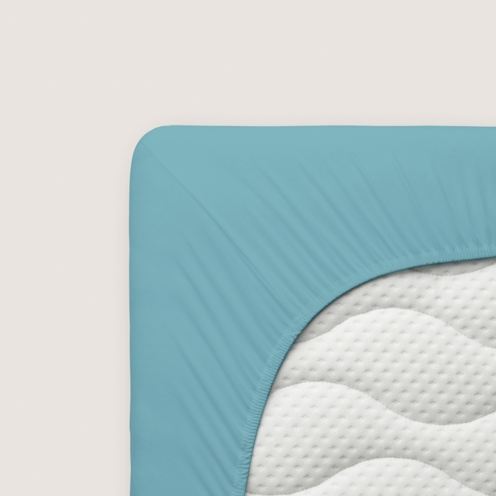 Schlafgut Pure Boxspring Spannbettlaken ca. 140x200-160x220cm in Farbe Petrol Mid