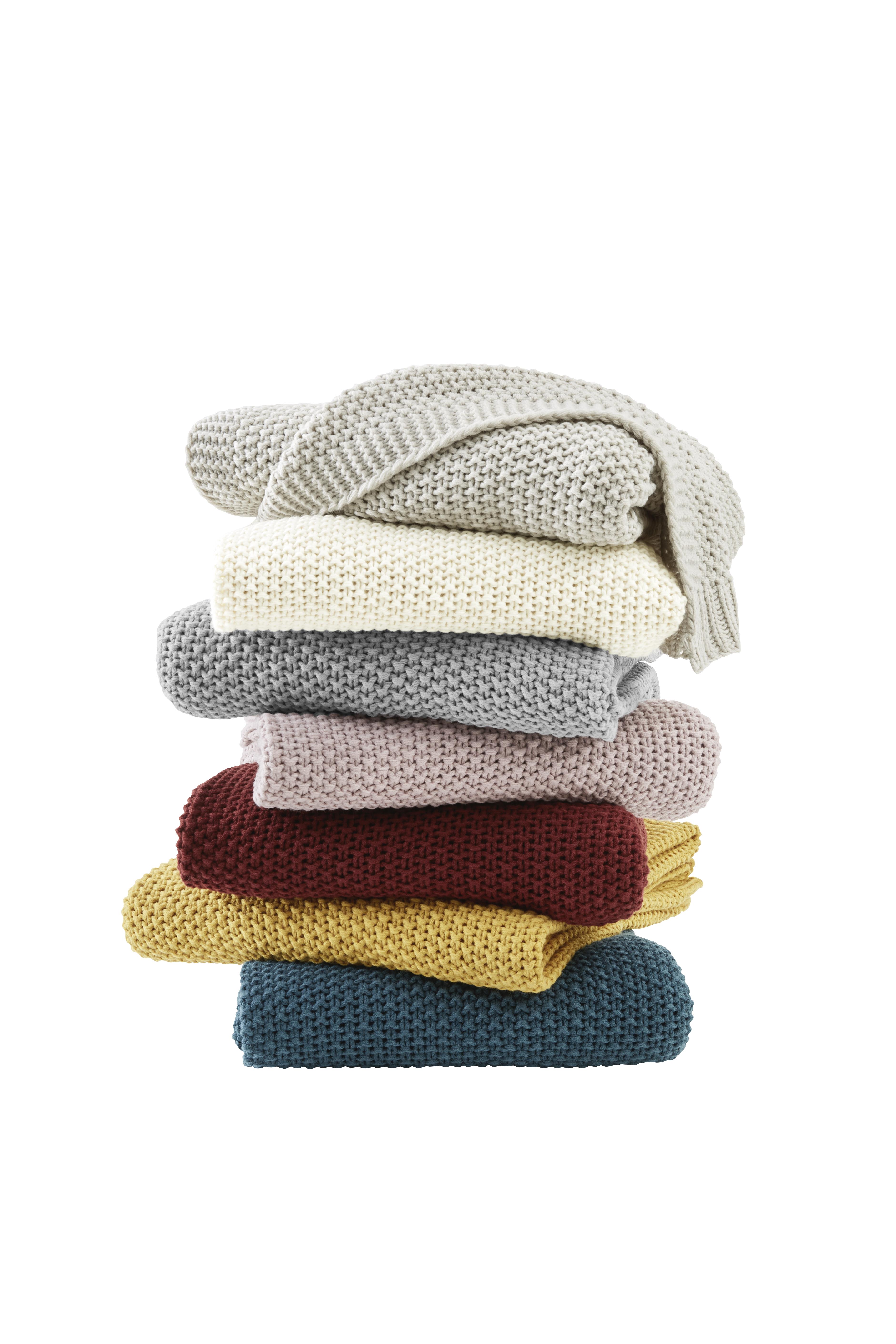 Hahn Haustextilien Strickdecke 130x170cm in Farbe mittelgrau,