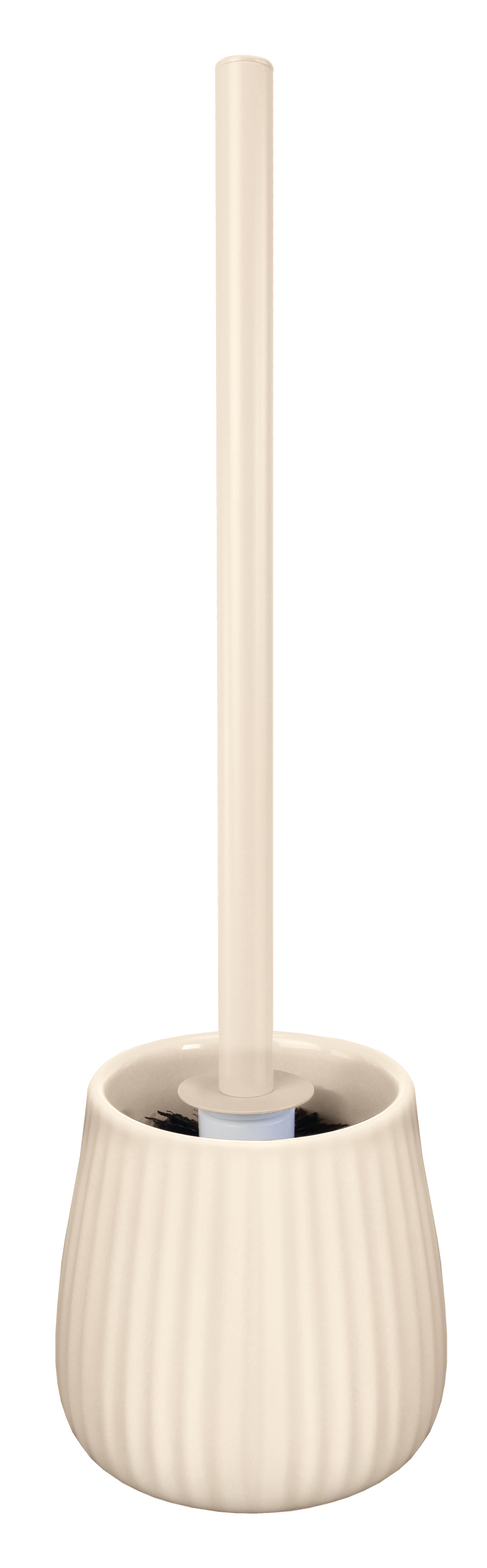 Kleine Wolke WC-Bürsten-Halter GROOVE ca. 11,2x11,2cm in Farbe Bast, Toilettenbürste, Bürstengriff, cremefarbig, gerippter Halter, Badzubehör