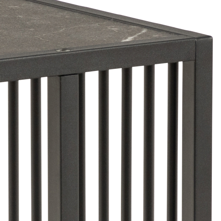 Actona Ecktisch STRINGTON ca. 43x35cm in Platte Melamin Marmor schwarz, Gestell Metall schwarz