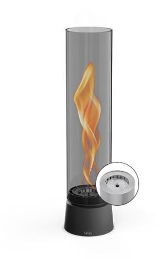 Tischfeuer SPIN air 900 in Emaille all black H40,5cm, heating, gas, cylinder, flame, lamp