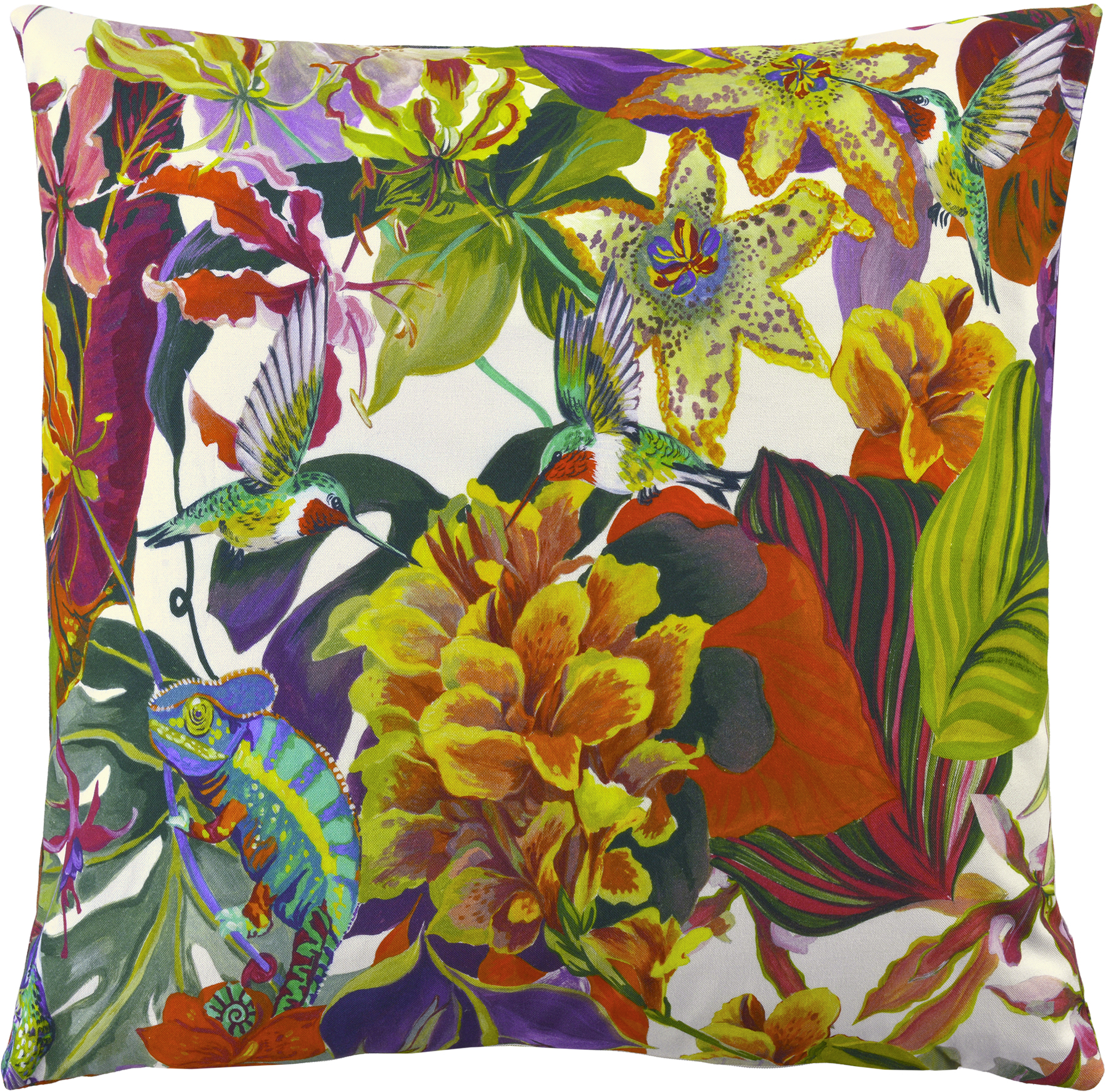 Sander Kissenhülle VALPARAISO ca. 50x50cm in Farbe original, Kissen, Kissenbezug, Tropische Blüten, Vögel?, Motiv