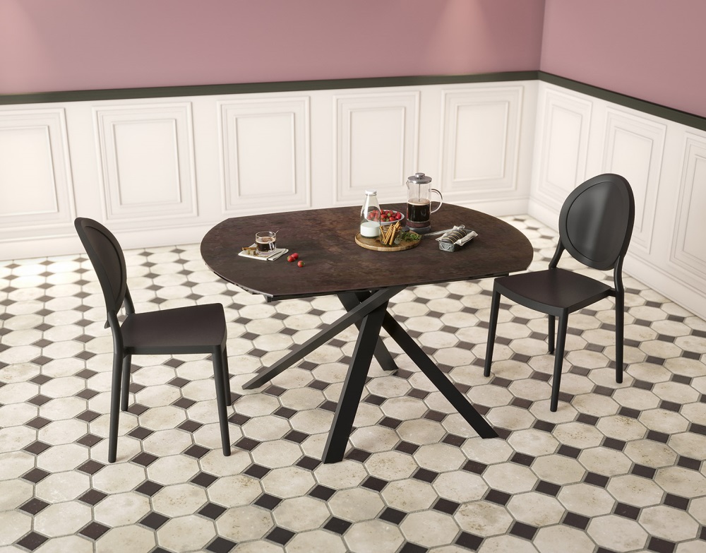 Esstisch KHEOPS in Rostbraun Akante Esstisch Kheops ca. 130 / 190 x 100 cm Keramik rostbraun