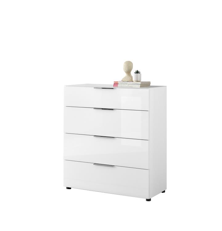 Kommode SANTORIN in 17 weiß, Abs. weiß Glas
