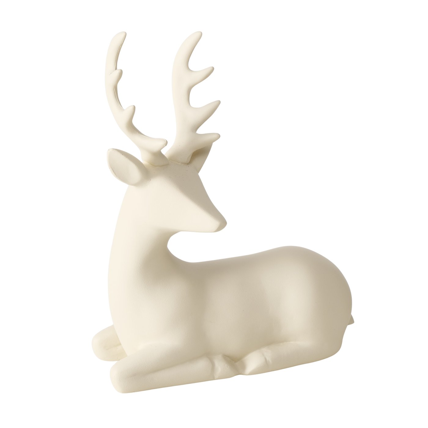 Boltze Figur Hario in Farbe Kunstharz beige, Tier, Hirsch, Säugetier, Tierwelt, Figur