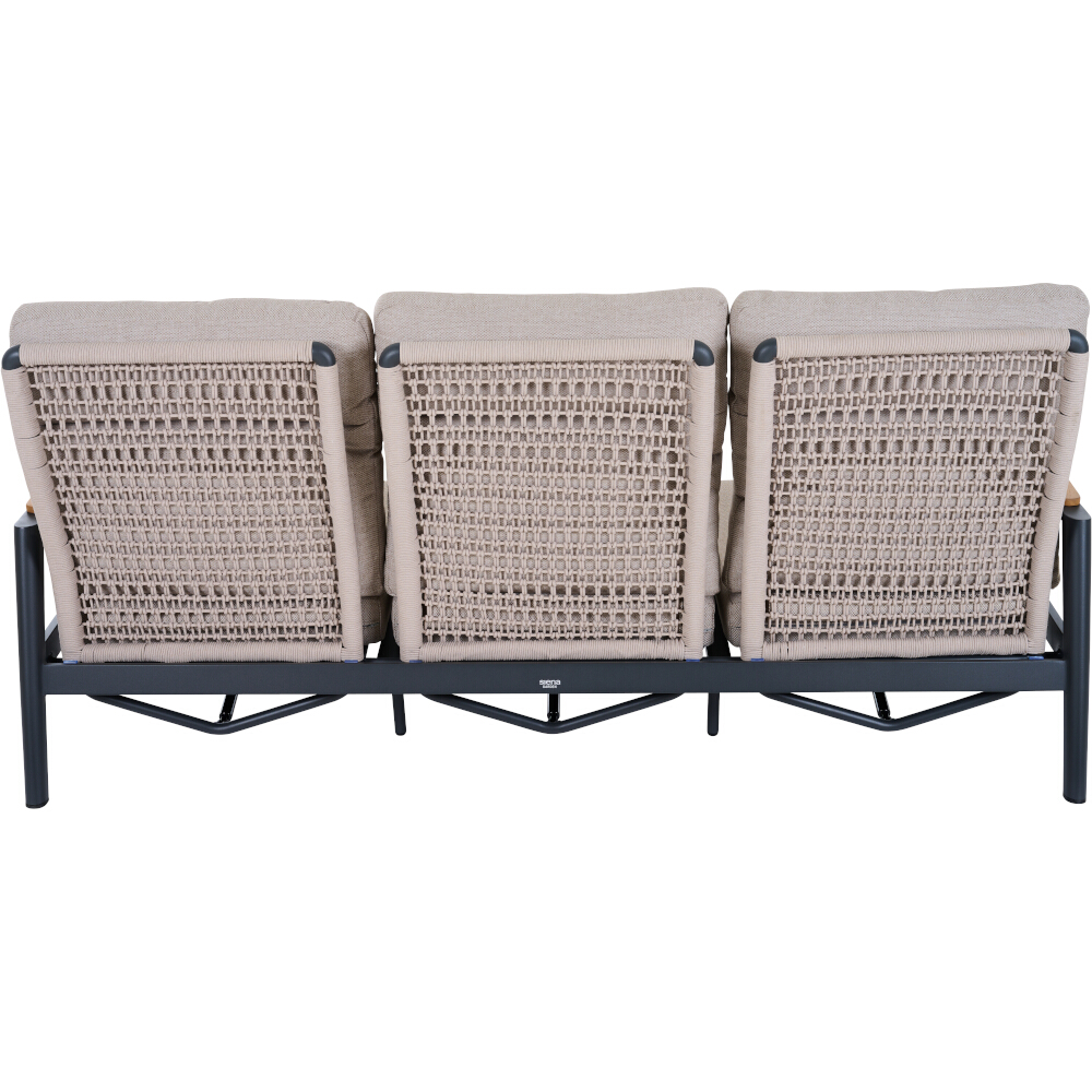 Siena Garden Lounge-Bank 3-sitzig CORTINA ca.B214 H97 T81 cm in Aluminium matt anthrazit Lounge-Bank 3-sitzig CORTINA ca.B214 H97 T81 cm in Aluminium matt anthrazit, Kissen, Dekoration für Zuhause, Couch, Leinen, Gewebt
