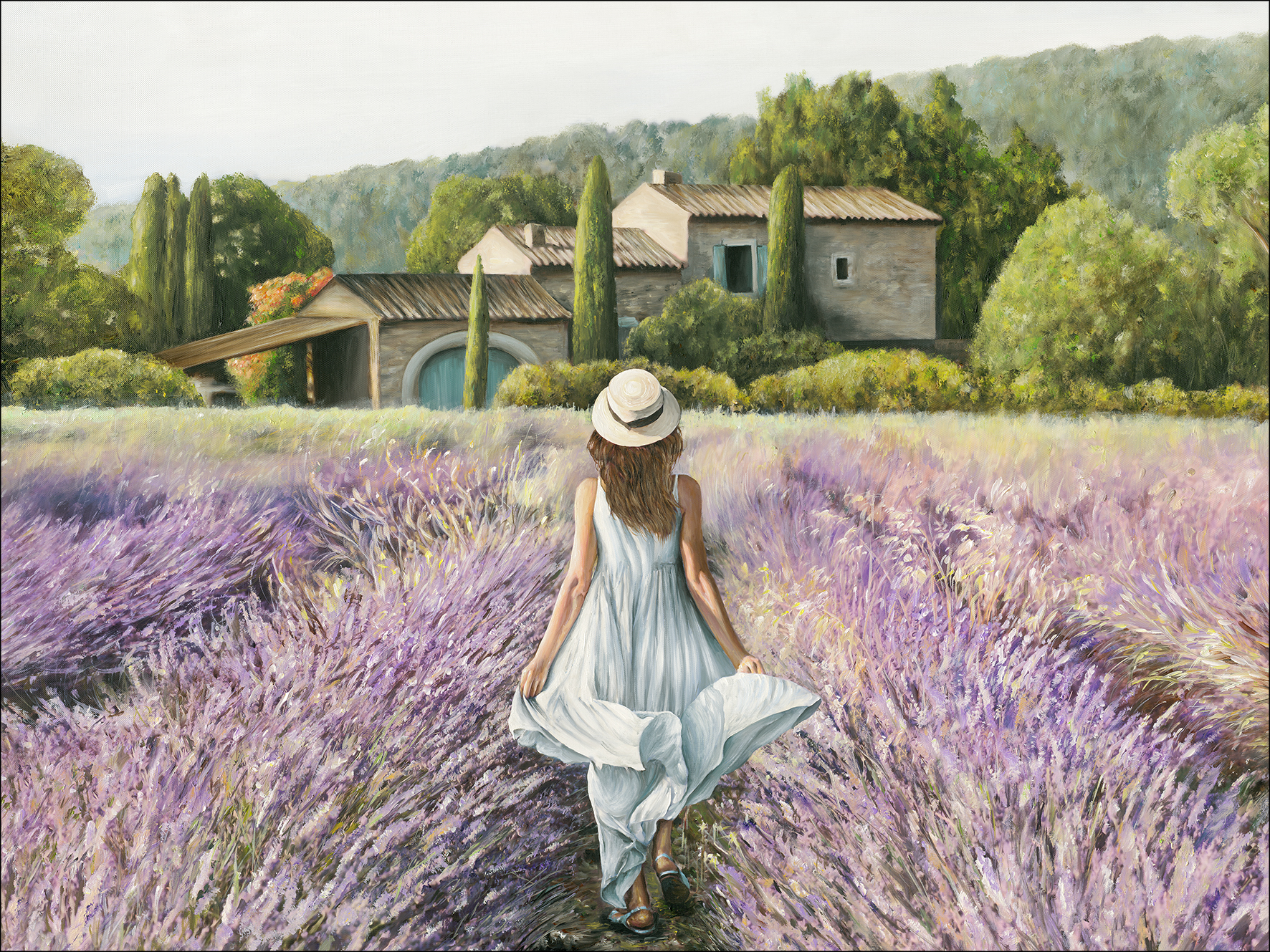 PRO ART Canvas-Art Junges Wohnen 120x90cm Durch Das Lavendelfeld