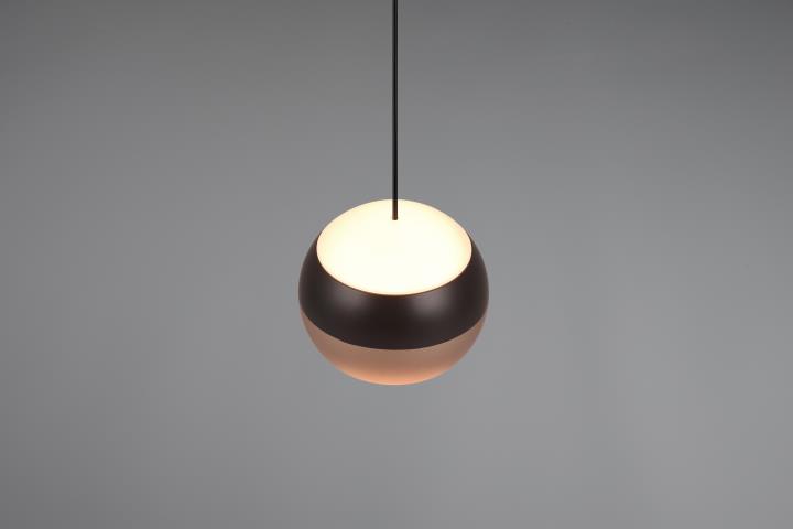 Trio Select LED-Pendelleuchte ORBIT 1-flammig in Farbe schwarz matt, Kunststoff weiß