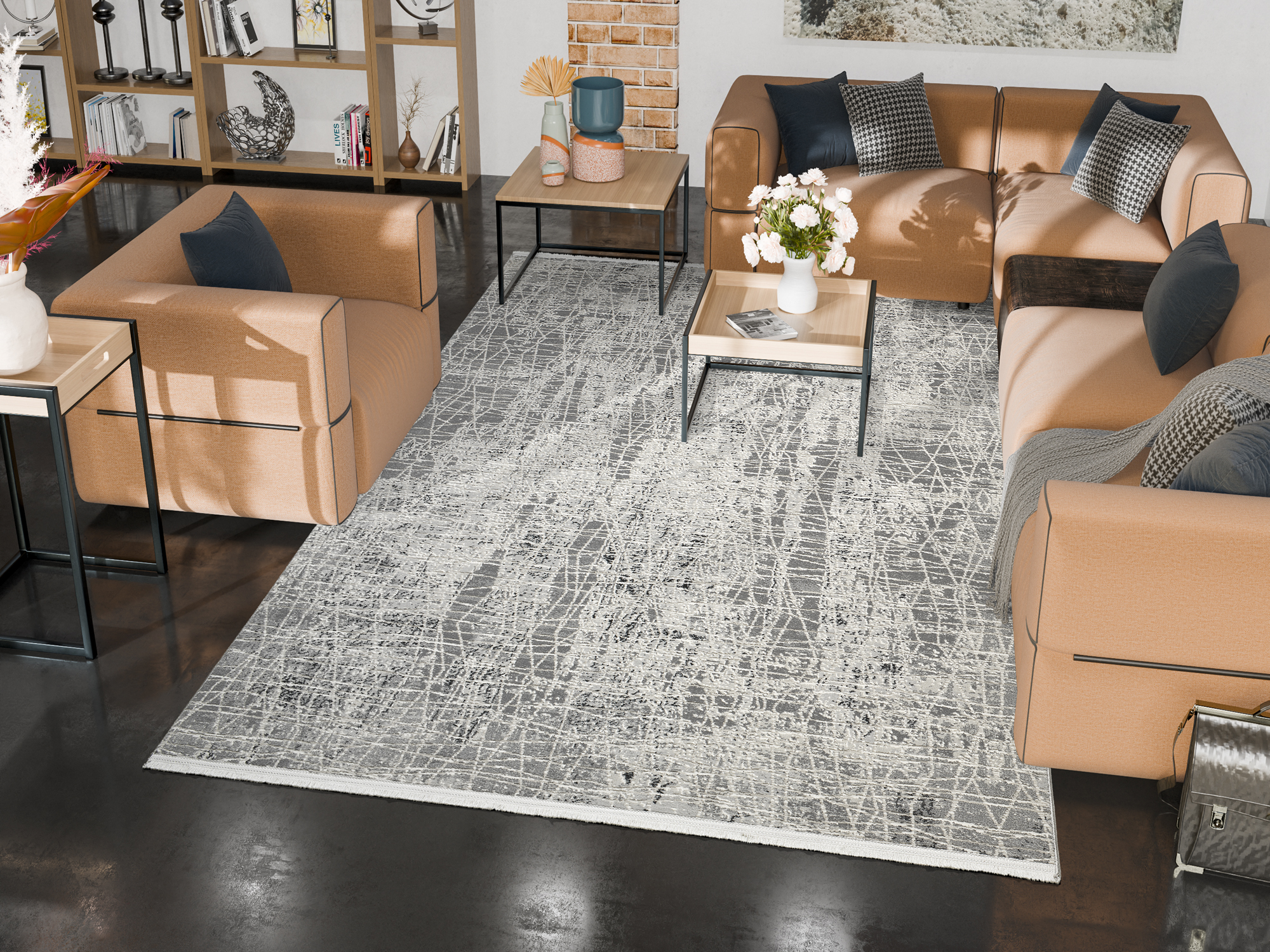OCI Designer Teppich SCEENE ca. 160x230cm in Farbe creme-grau OCI Designer Teppich SCEENE ca. 160x230cm in Farbe creme-grau, sofa, cou nch, wohnzimmer, teppich, couffeetafel