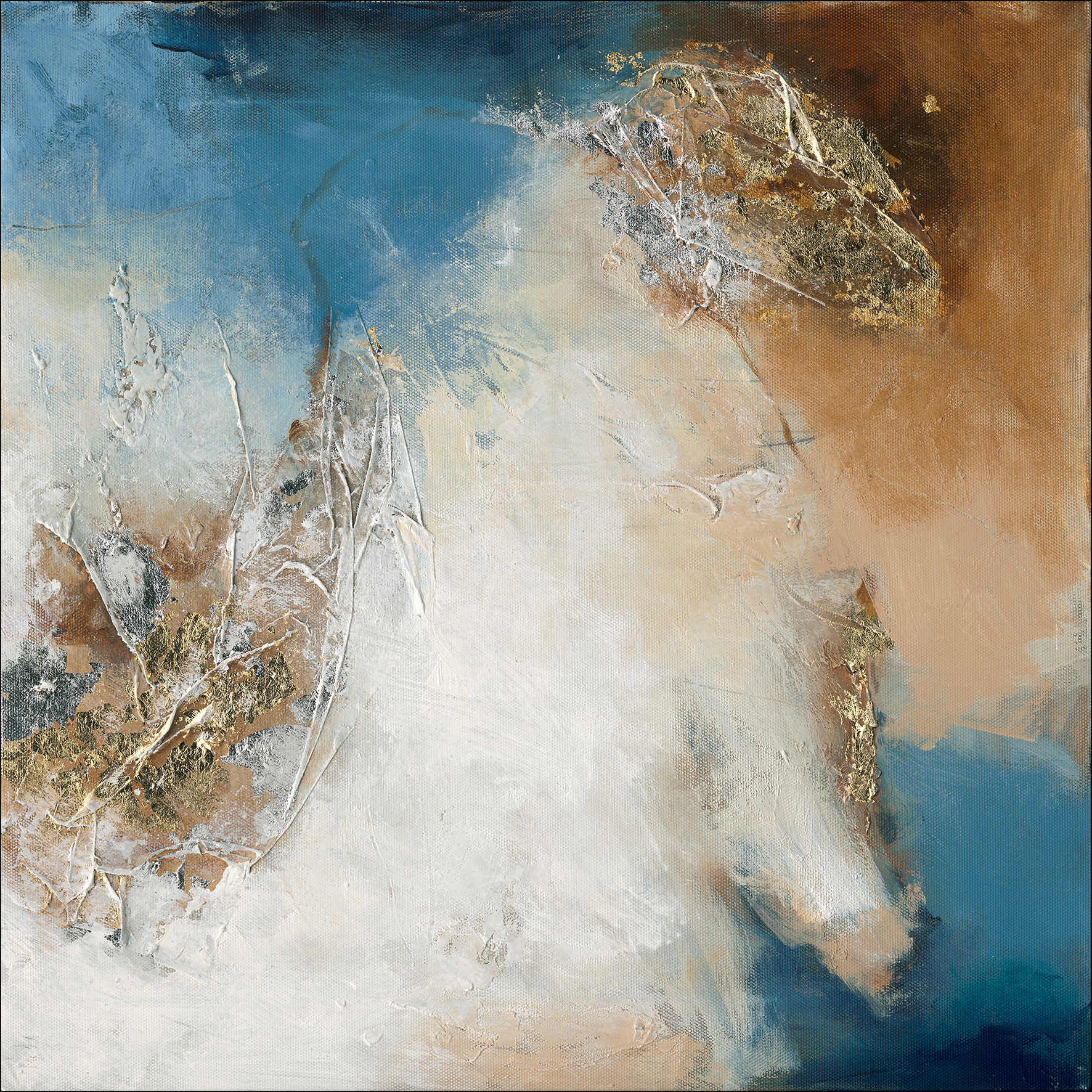 ProArt Handpainting 40x40cm Blue-Brown-Gold II