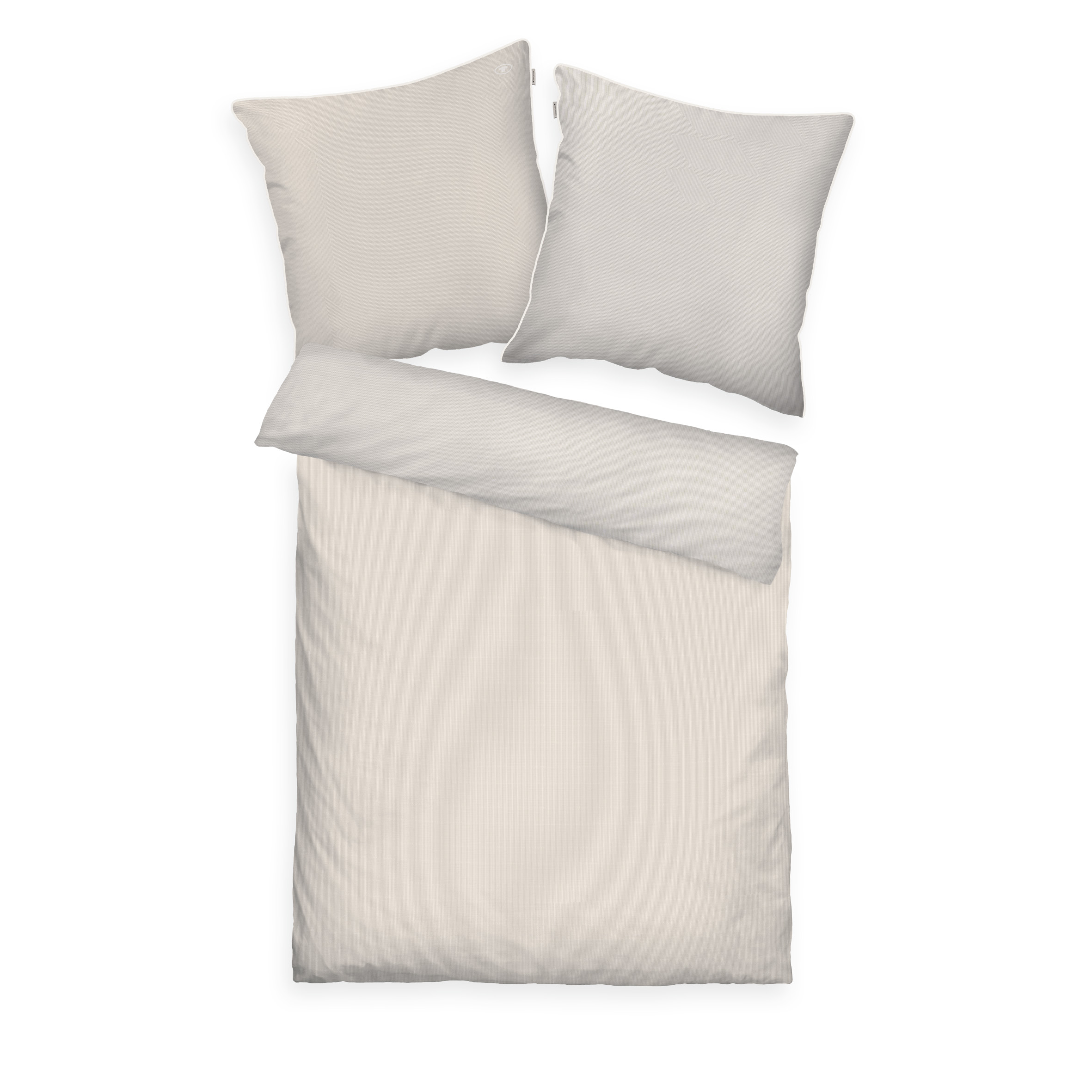 Tom Tailor Satin Bettwäsche ca. 155x220cm in Farbe Sunny Sand & Off White, Bettwäsche, Kopfkissen, Kissenbezug, Bettset, Bezug aus Leinen