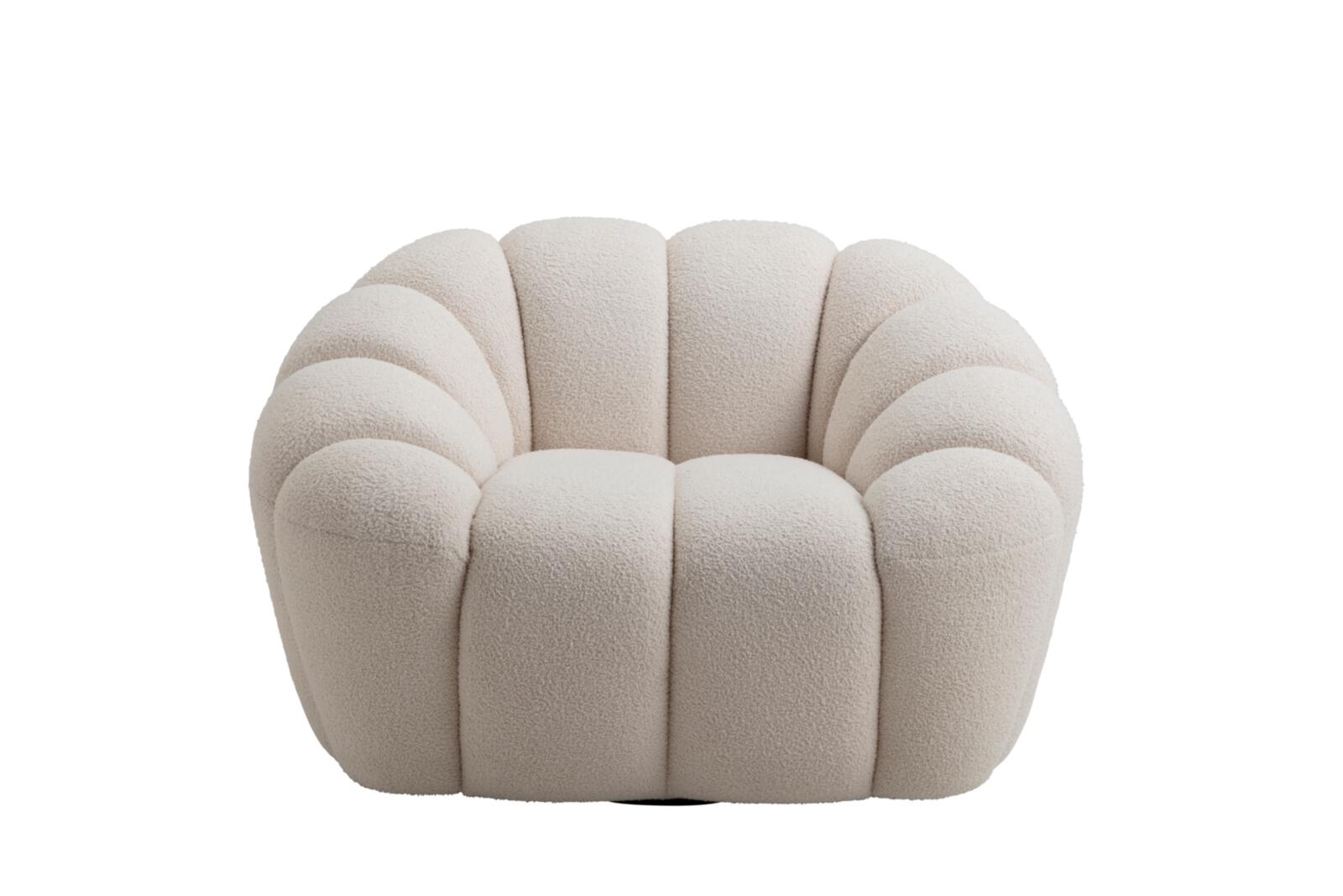 Drehsessel ca. B117 H75 T95 cm in Stoff 306/55 weiß