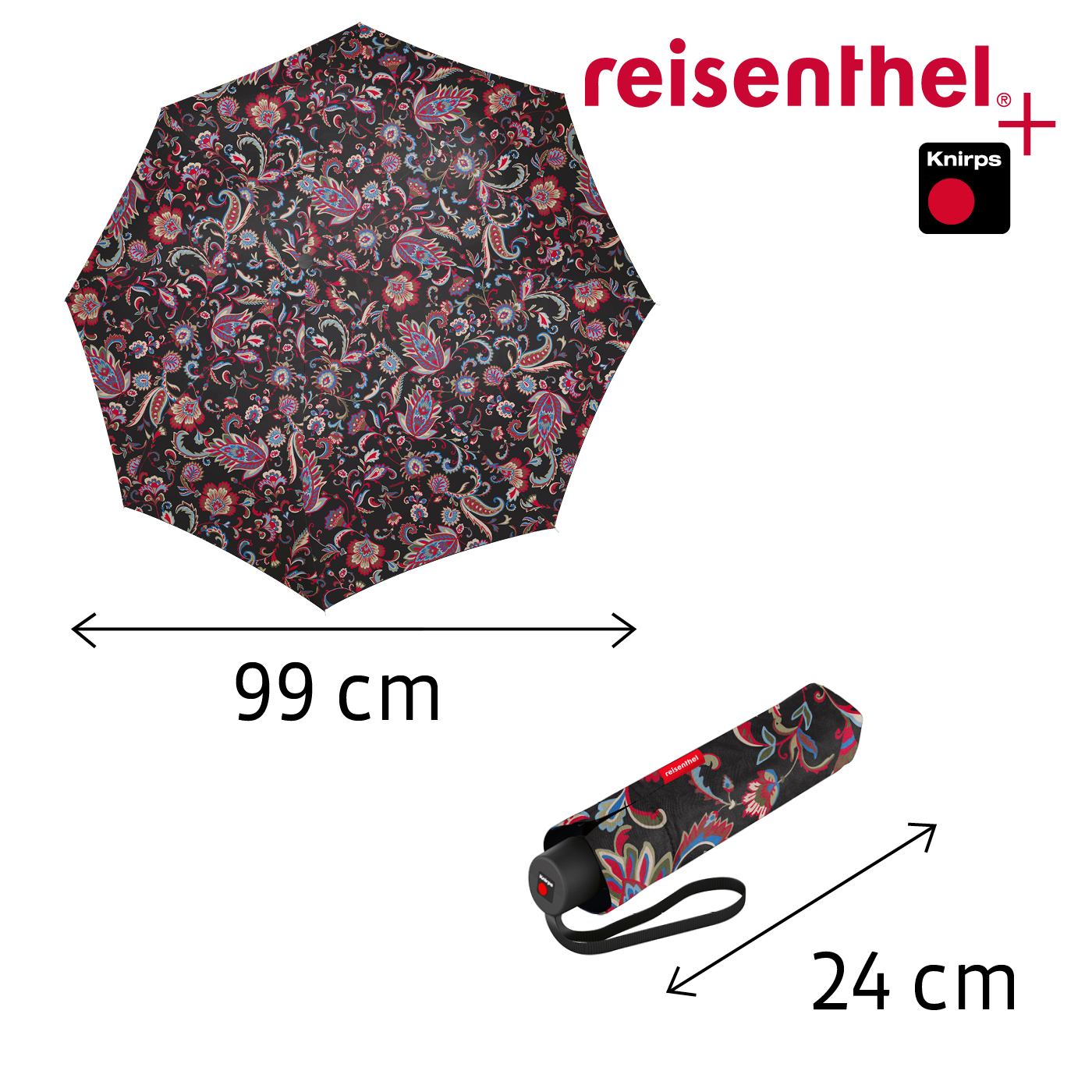 Reisenthel UMBRELLA POCKET CLASSIC in Farbe paisley black