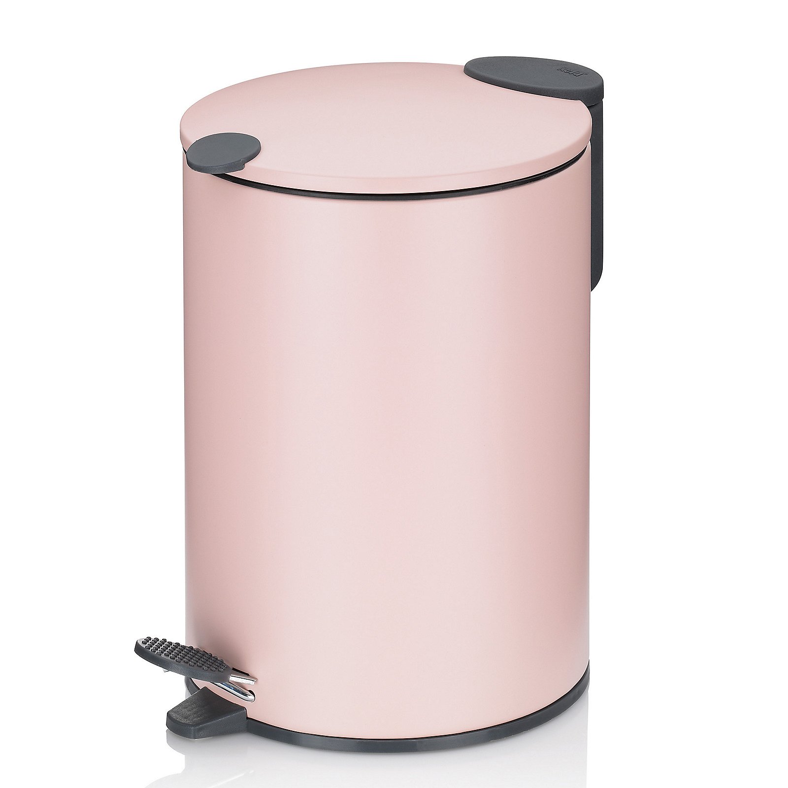 Kela Kosmetikeimer MATS in Farbe Wolkenrosa, Mülleimer, Fußpedal-Mülleimer, pinkfarbener Behälter, Abfalleimer, Küchenbehälter, Mülleimer, Pedalbehälter, Rosa, Rund, Schwingdeckel