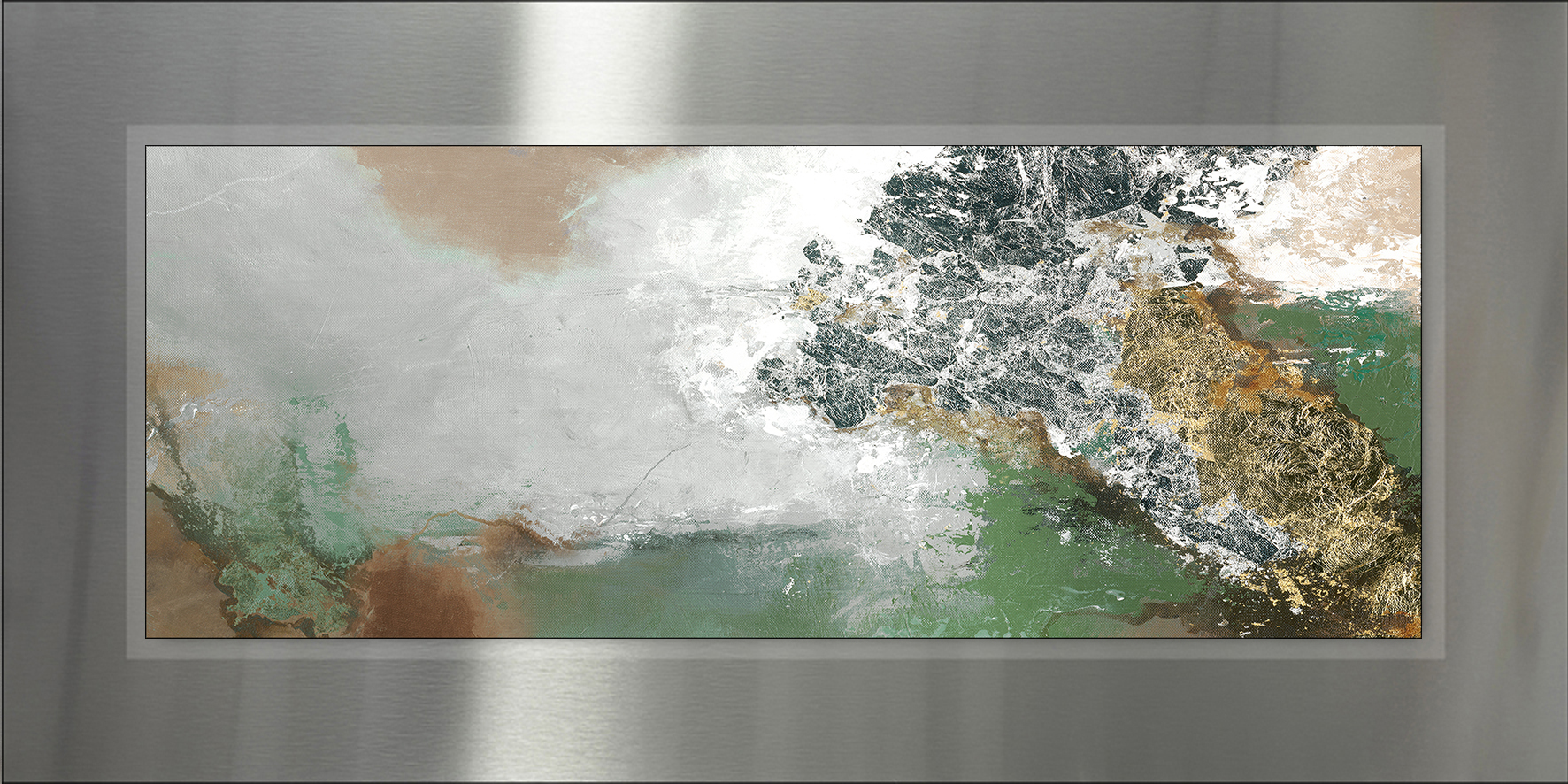PRO ART Double-Alu - Dibond bedruckt mit Aufsatz aus Dibond 100x50cm Green Experiment III