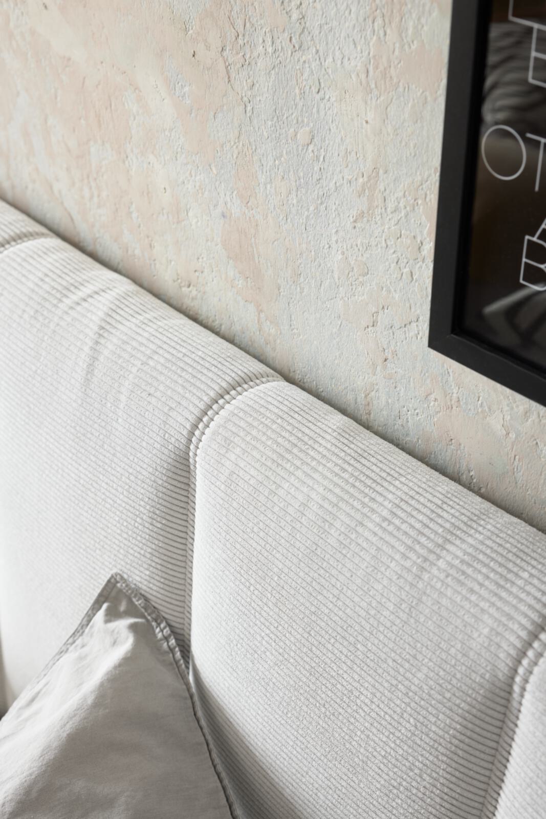 Interliving Boxspringbett IL 1418 ca. 180x200cm in Stoff Feincord silver