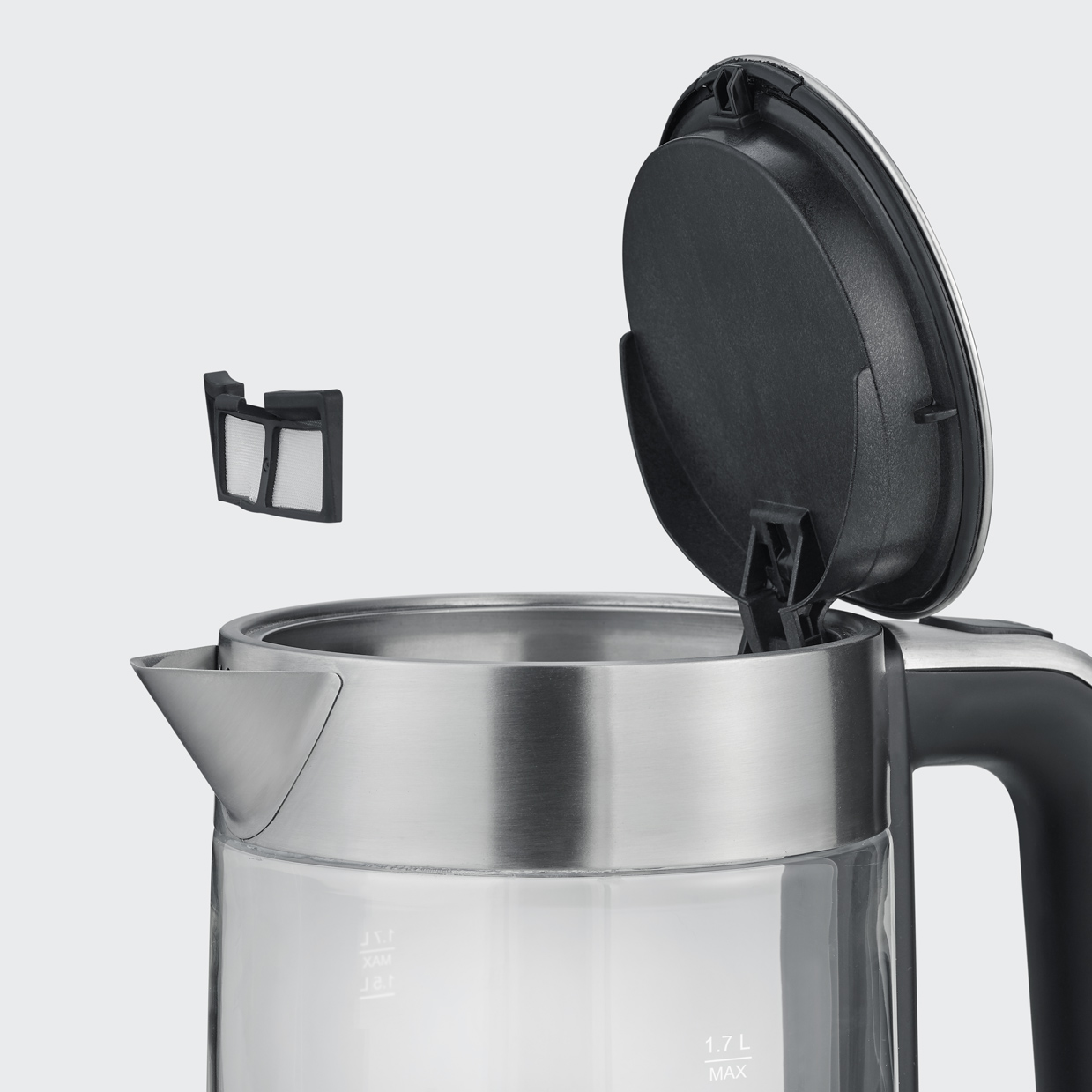 Severin Wasserkocher WK 3420 1,7 Liter in Klar/Silber/Schwarz
