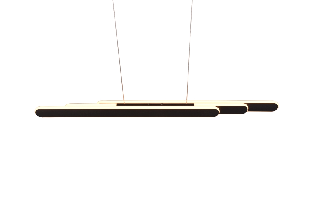 Trio LED-Pendelleuchte HELIOS 1-flammig in Farbe schwarz matt, Kunststoff weiß