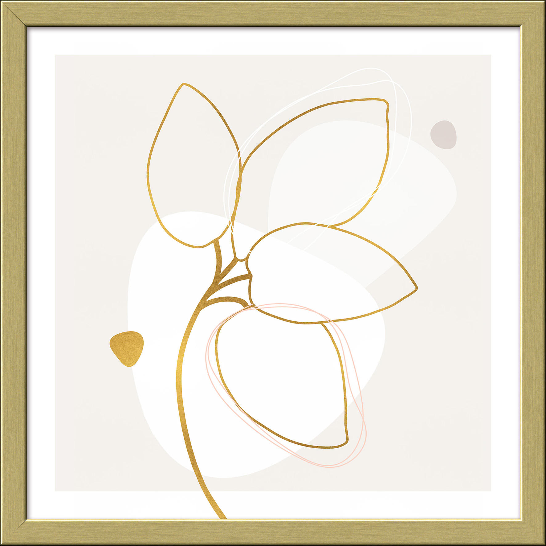 ProArt Framed-Art Slim Scandic 33x33cm Gold-Line-Art I ProArt Framed-Art Slim Scandic 33x33cm Gold-Line-Art I