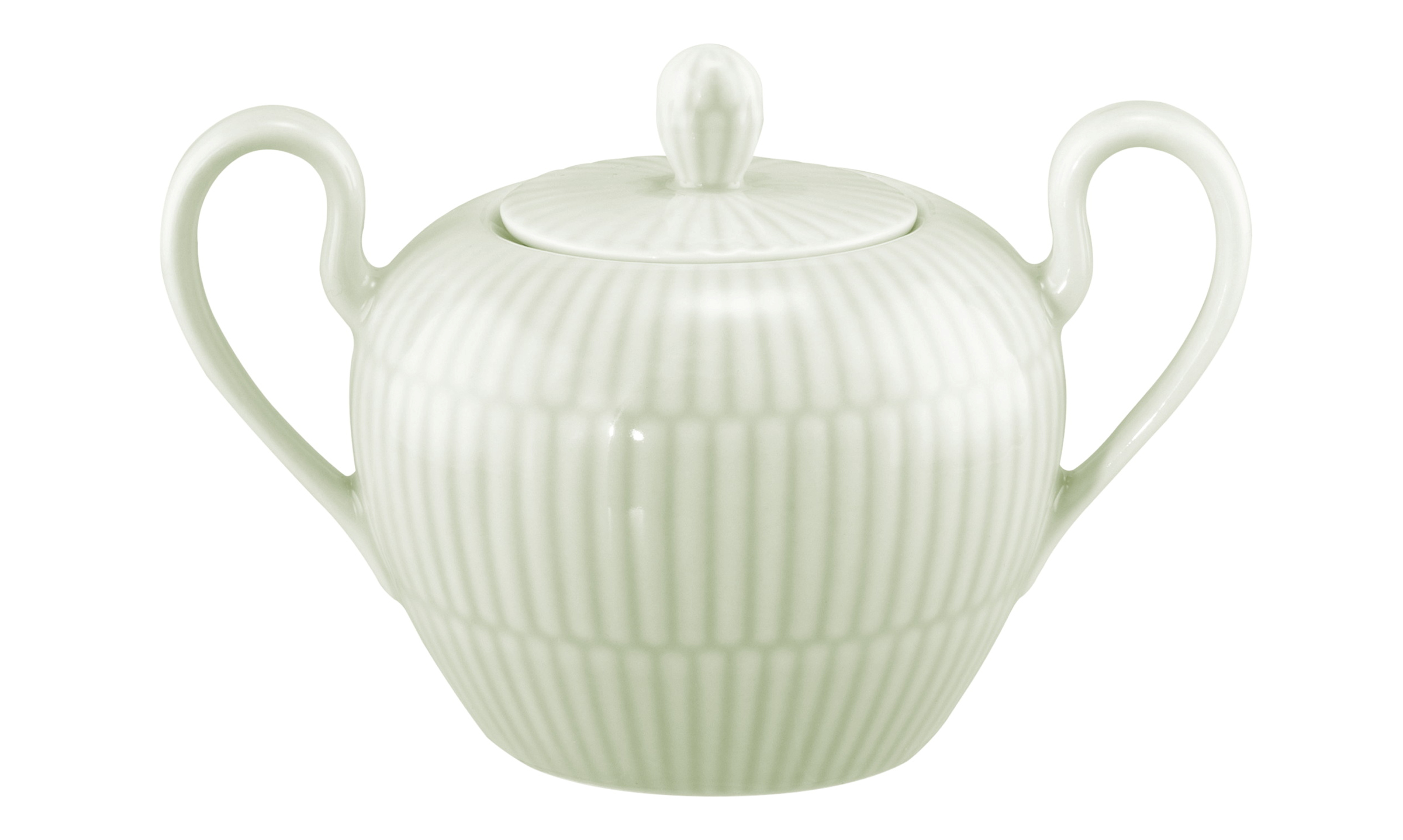 Seltmann Weiden Zuckerdose mit Griffen 0,23 l Amina 3 Seladon , Teekanne, Kaffee/Teetyp, Porzellan, gerippt, Lizenzierte Form