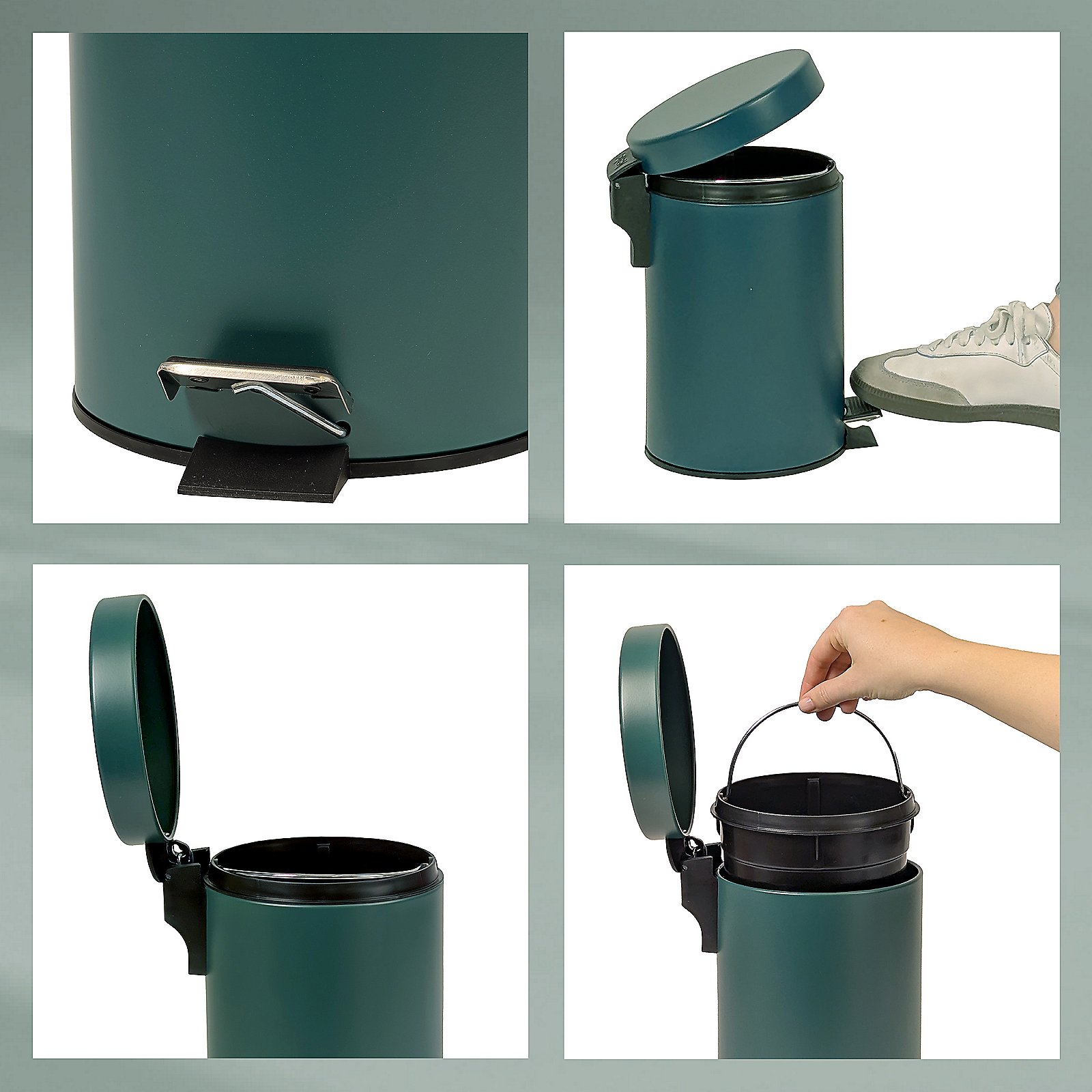 Kela Kosmetikeimer Monaco ROSE in Metall alpengrün, Zinn, Baby, Person, Können