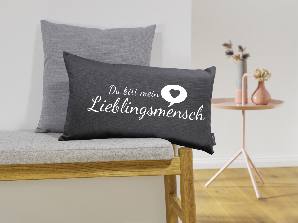 Magma Heimtex Kissen LIEBLINGSMENSCH ca. 30x50cm in Farbe anthrazit