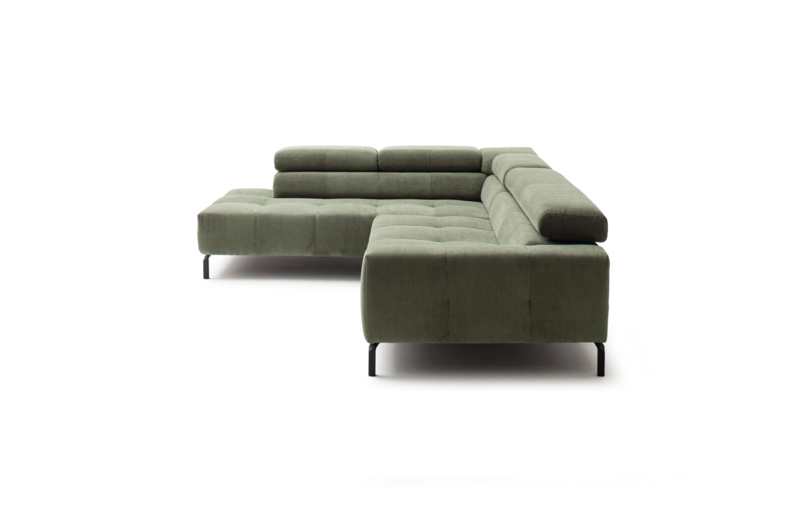 Candy Polsterecke CLEVELAND ca. 219x276cm in Stoff Feincord oliv, Moebel, Couch