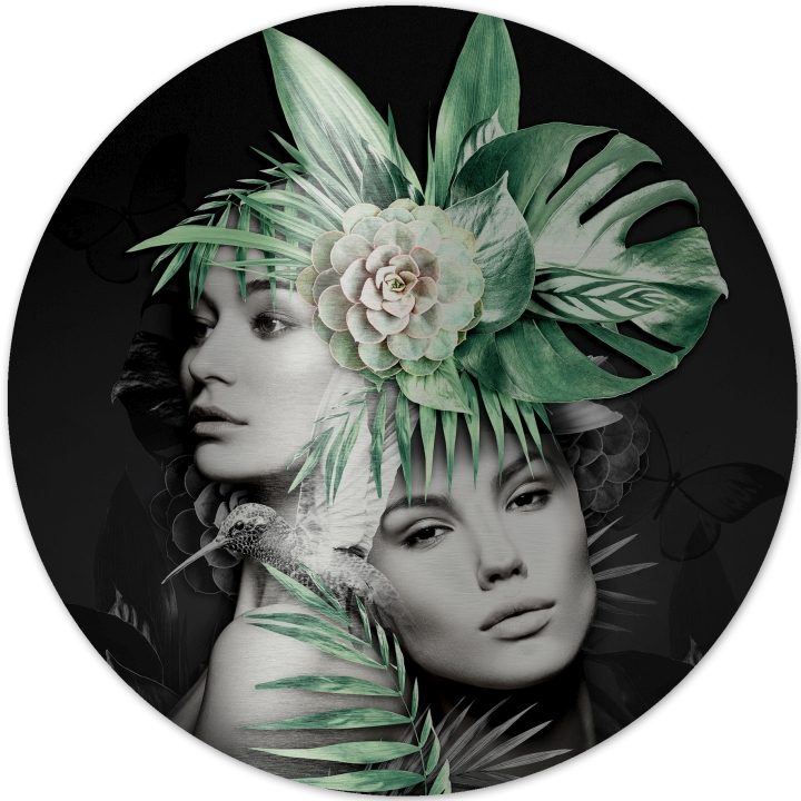PRO ART Alu-Art rund Ø 98cm Woman & Plants