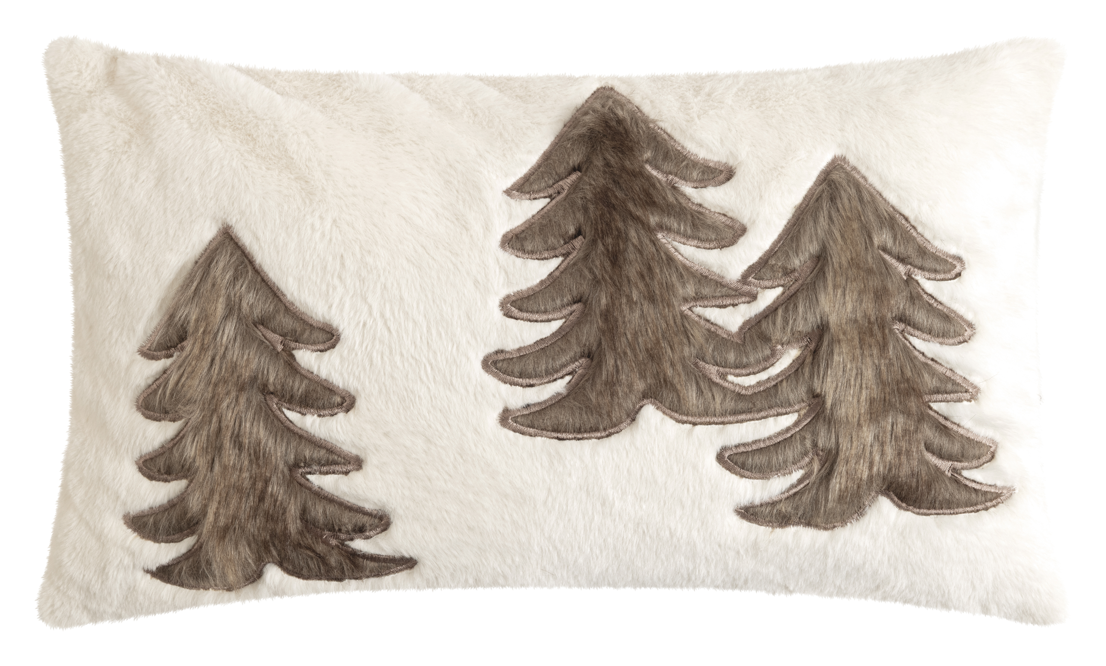 Magma Heimtex Kissenhülle Woodie 30x50cm WOODIE in Farbe Taupe, Kissen, Waldmotiv, Felloptik, Baum-Logo, Dekokissen
