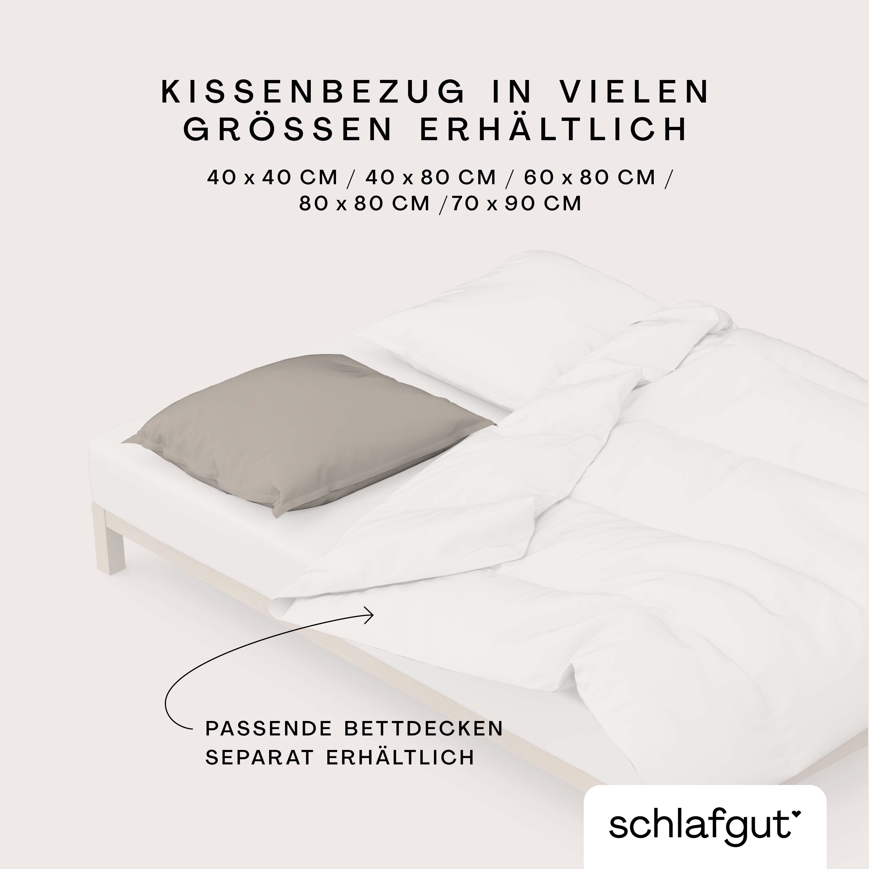 Schlafgut Kissenbezug 40x80 cm KISSENBEZUG in sand mid Schlafgut Kissenbezug 40x80 cm KISSENBEZUG in sand mid, Bettdecke, Bettwäsche, Kissenbezug, Bettausstattung, Schlafzubehör