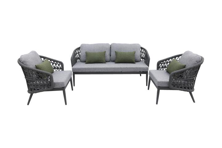 Interliving Lounge-Set IL7013 in Rücken Rope anthrazit Interliving Lounge-Set IL7013 in Rücken Rope anthrazit, Couch, Mobiliar, Kissen, Dekoration für Zuhause, Tabelle