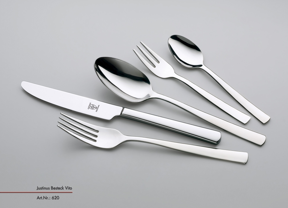 Menübesteck 30 tlg. VITO in Farbe silber, Besteck, Messer, Gabel, Löffel, Stilvolles Silbermesser-Set