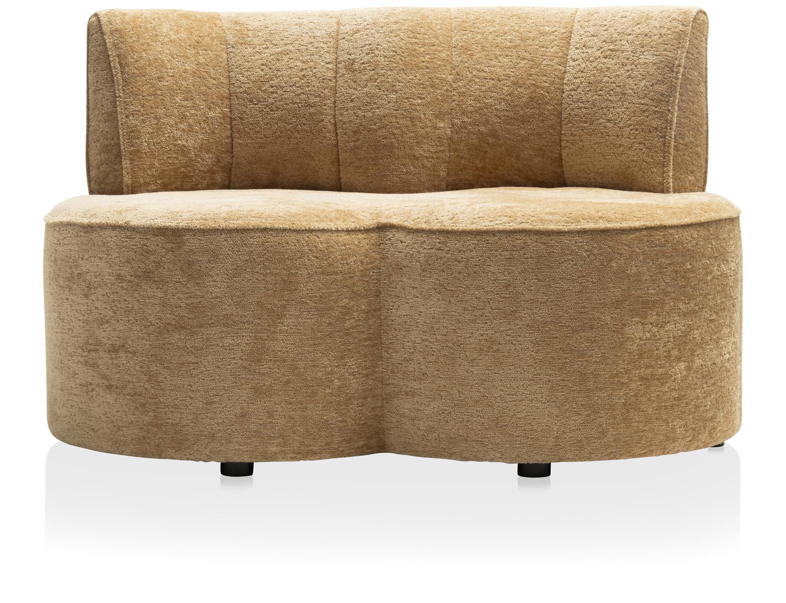 Coco Maison Sofa 2-sitzer COCO MAISON ca. B120 H74 T71 cm in Stoff oker