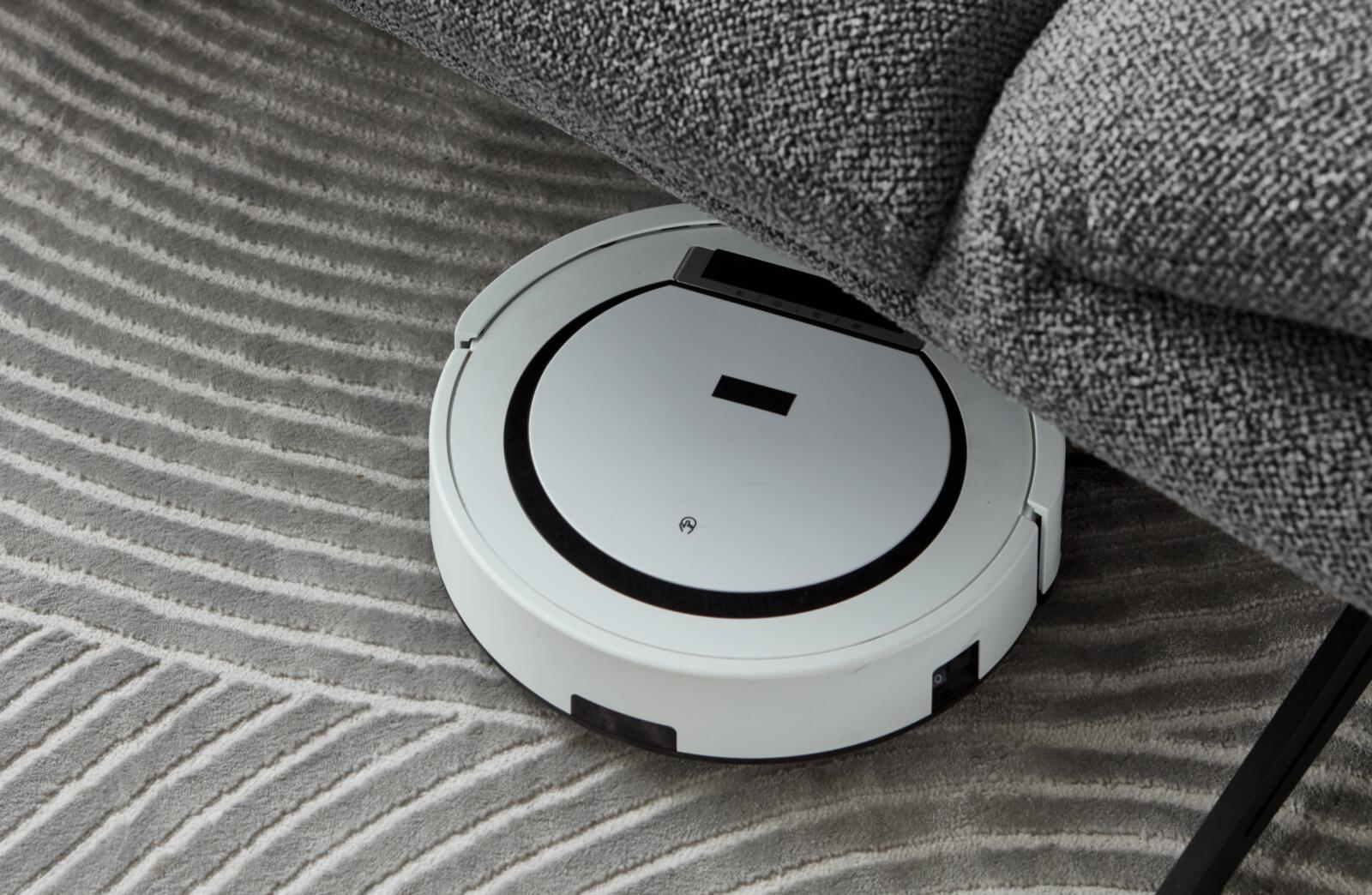 Koinor Eckkombination ELEMENTS ca. 300x152 cm in Stoff Cosmo grau-schwarz, robotstaubsauger, smarter staubsauger, weiße runde, runde roboterstaubsauger, unter sofa