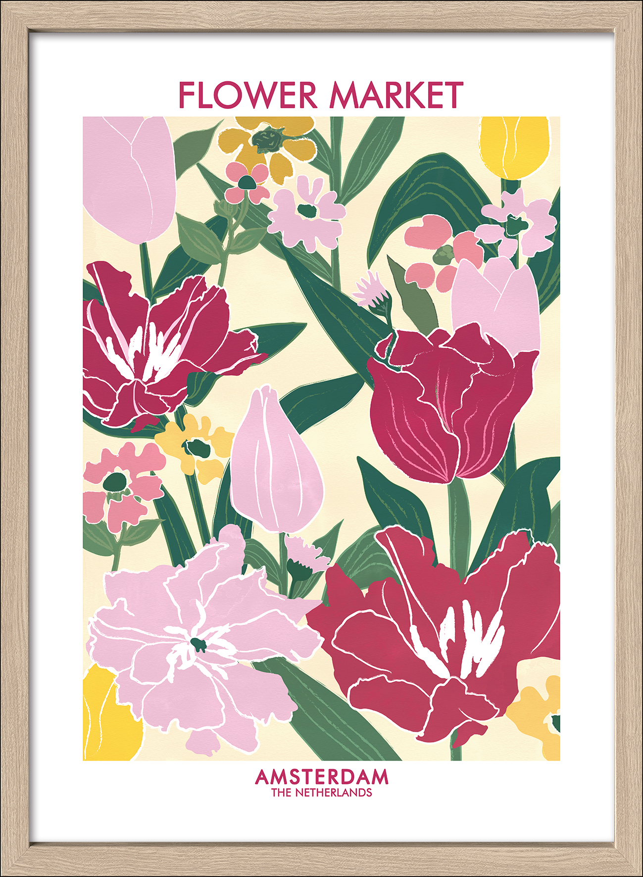 ProArt Framed-Art Scandic Living 55x75cm Flower Market I ProArt Framed-Art Scandic Living 55x75cm Flower Market I