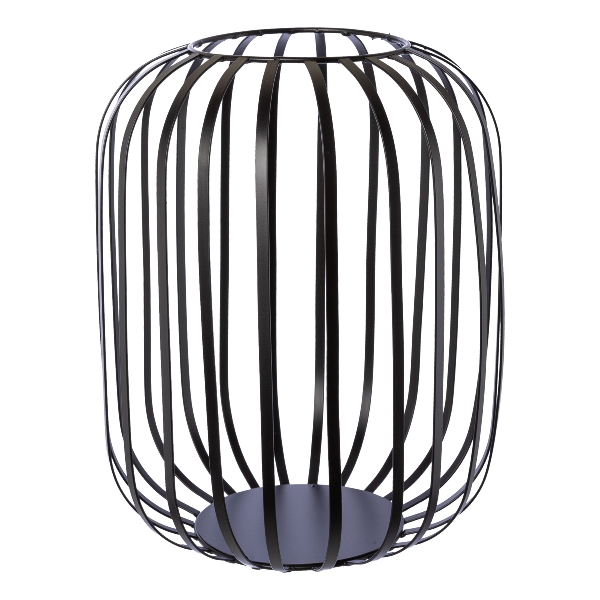 Metall Windlicht 25x30cm LILLE in Schwarz, Lampe, Käfig, Laterne, Metall, Schwarz