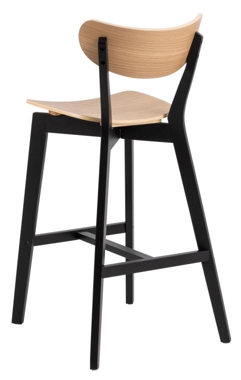 Actona Barhocker ROXBY in Sitz Eiche Nachbildung/Gestell Eiche Nachbildung schwarz