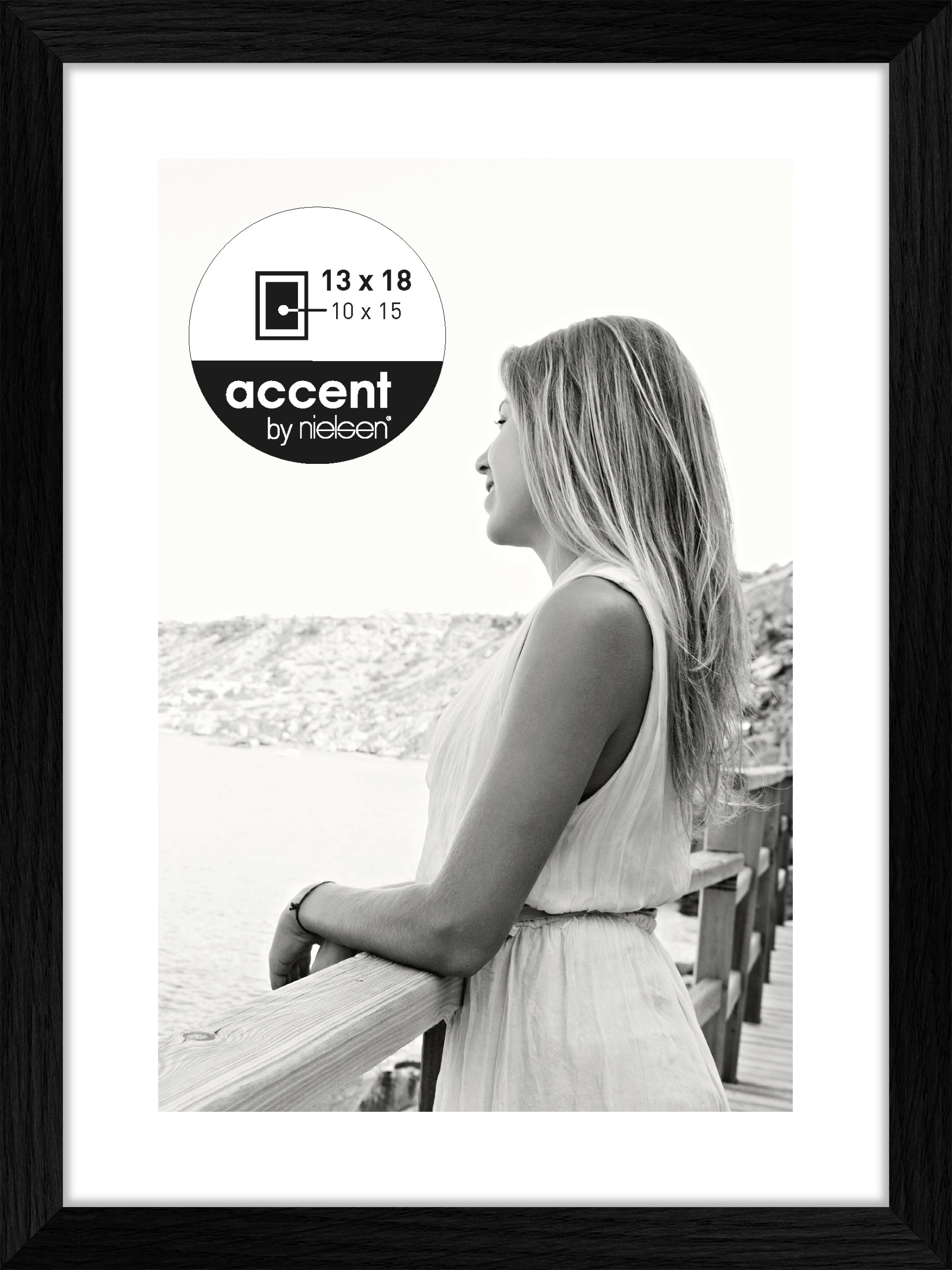 Accent by Nielsen Holz Bilderrahmen Aura ca. 13x18cm in Farbe Black
