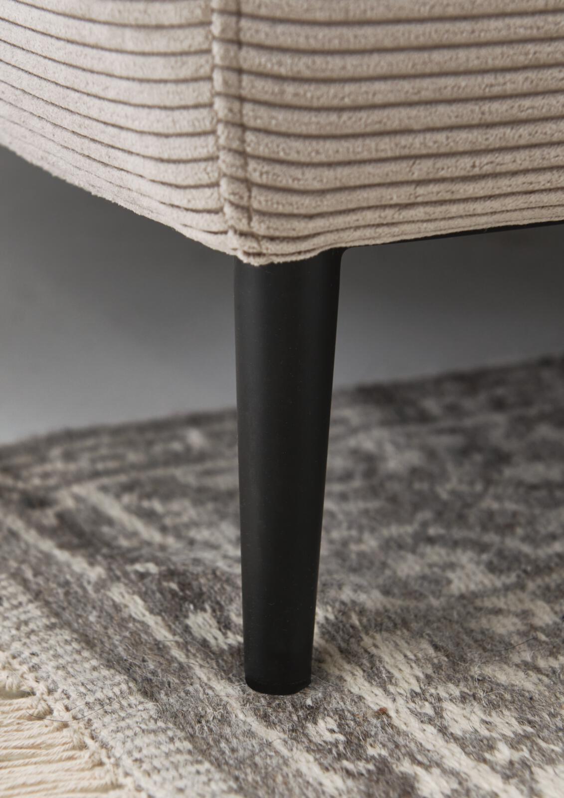 Candy Polsterecke Uptown ca. 272x190 Beige, beige_stuhl, stoff_polsterung, holzbein, schwarzes_bein, teppich_muster