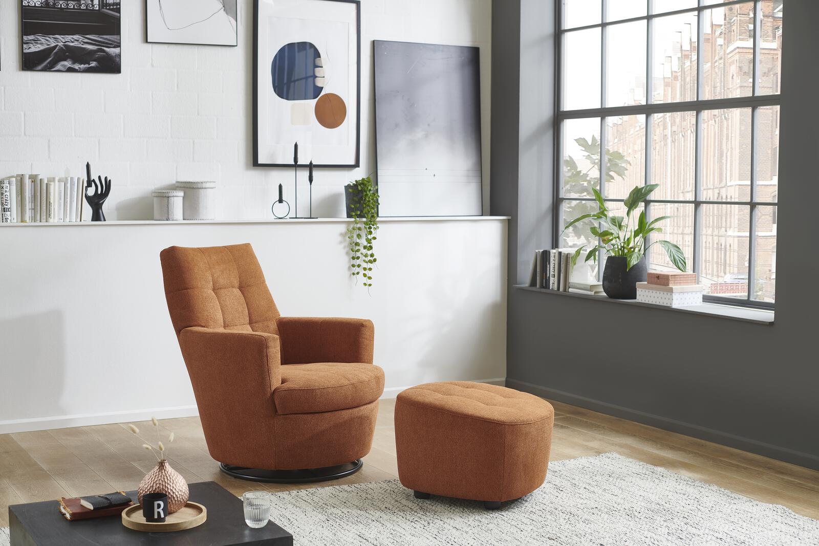 Sessel SE52 ca. ca. 80x93x92cm in Stoff orange
