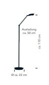 B-Leuchten LED-Stehleuchte EVOLO in Nickel matt,Absetzung Chrom, Elektrisches Gerät, Mikrofon, Lampe