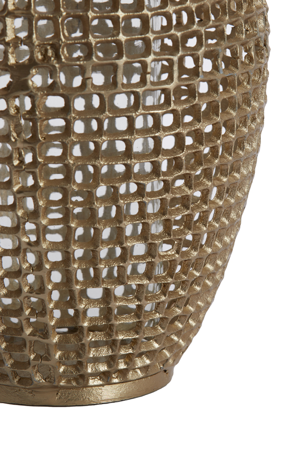 Windlicht MARCIO in antik gold, Glas klar