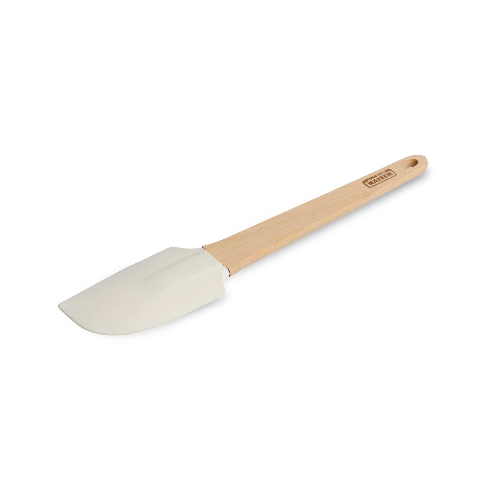 Kaiser Teigschaber ca. 27cm Pâtisserie in weiß/braun, Kochlöffel, Spachtel, Backwerkzeug, Holzgriff, Metallschaufel