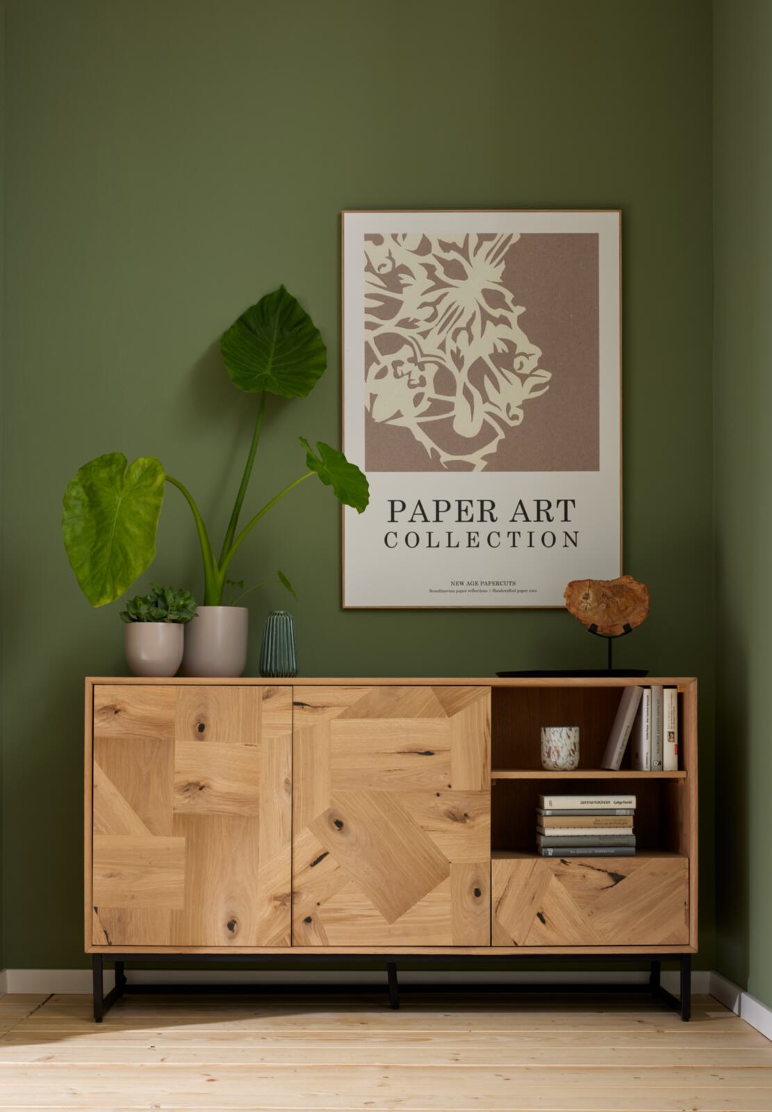 Roomio Sideboard NO. 2002 in Eiche Echtholzfurnier natur / Front Patchwork-Design