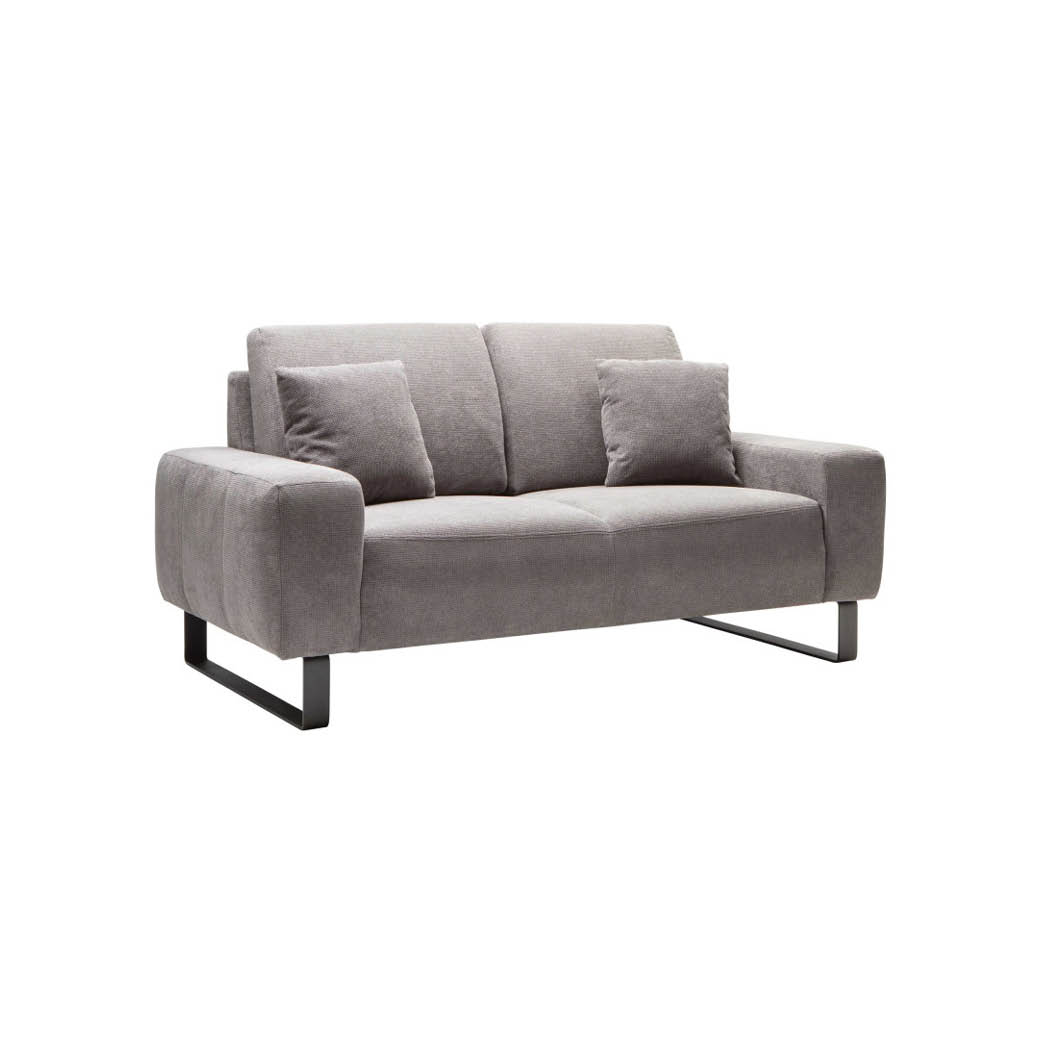 Sofa, Grau, Zweisitzer, Stoff, Kufenbeine