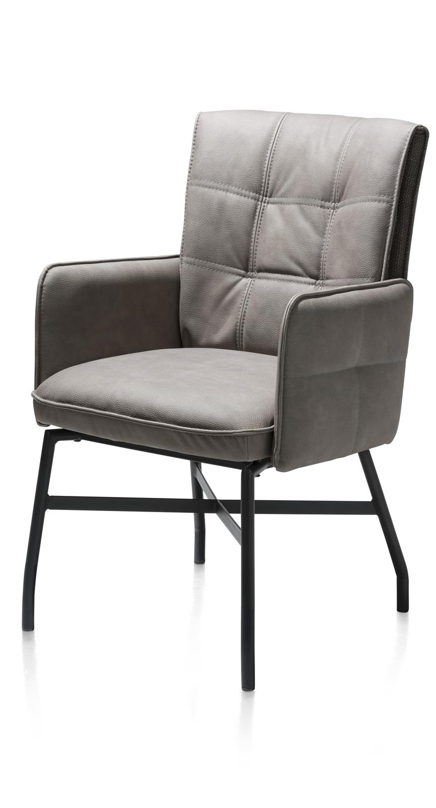 Henders & Hazel Armlehnstuhl EDEN ca. B57 H91 T69 cm in Leder/Stoffkombi Taurus grau