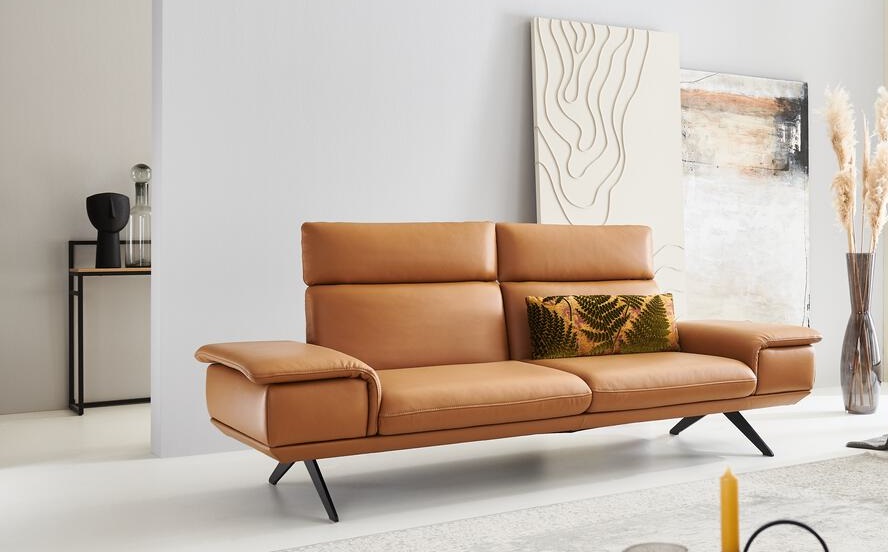 Koinor Sofa mittel ELEMENTS in Leder X-HAPPY bernstein