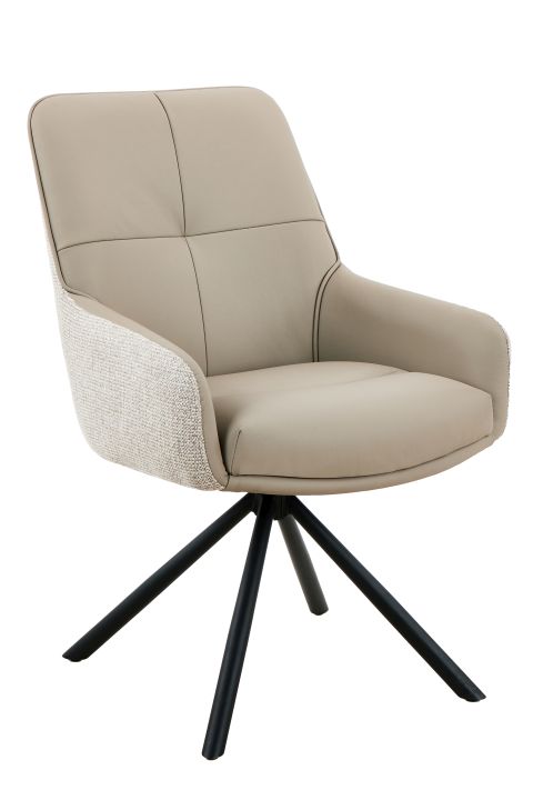 Hela Armlehnstuhl Faro S Hela Armlehnstuhl FARO S ca. B61,5 H89,5 T67 cm in Stoff Noelle beige 31 aussen, Sessel, Kreuzfuß, Beige, Polsterstuhl, Stoff/Nubuk
